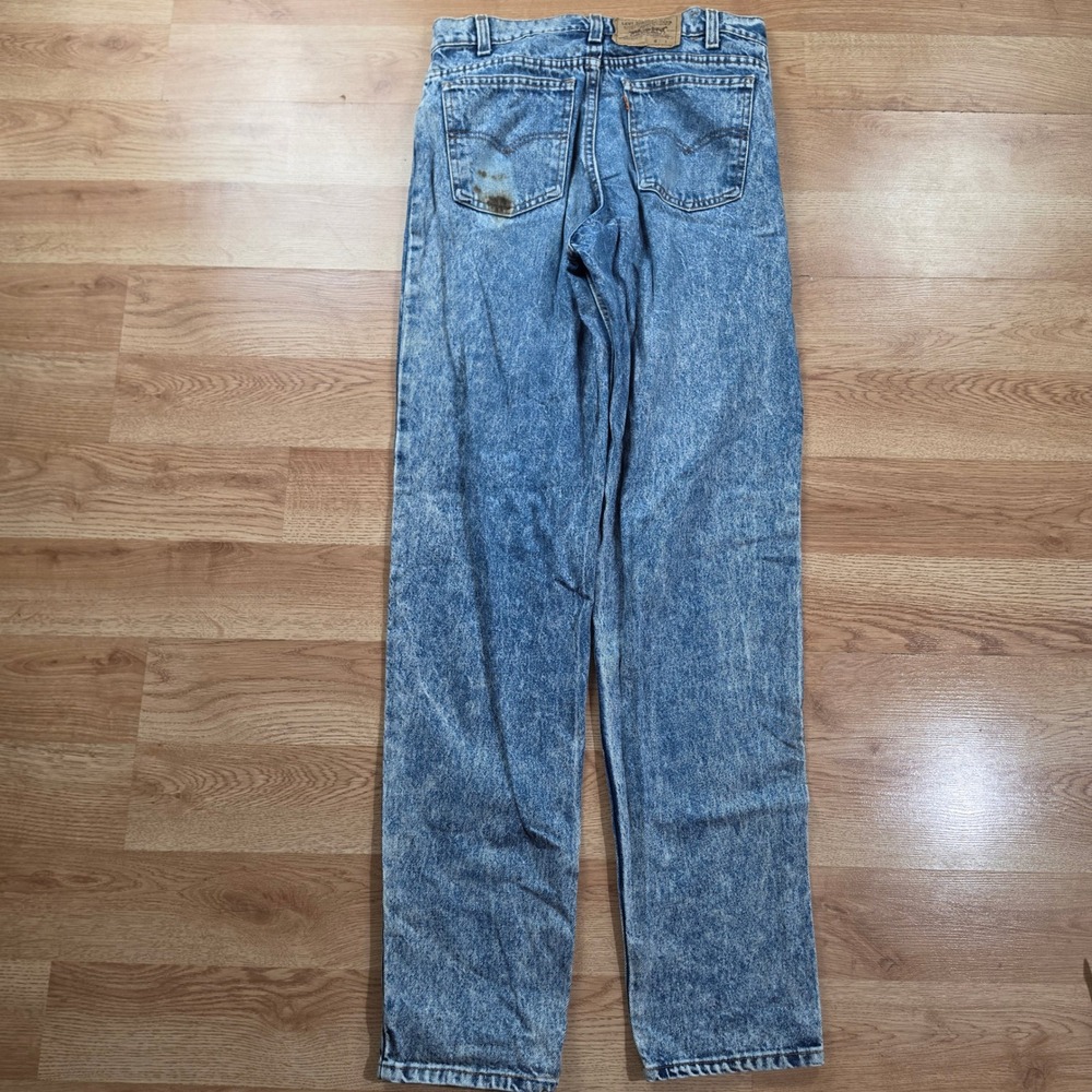 Levi 550 Jeans Mens 31x34 Relaxed Fit Orange Tab Acid Wash Blue Made in USA 80s